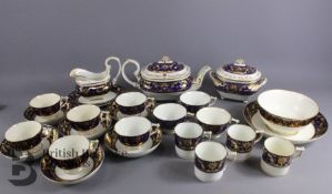 19th Century Cobalt and Gold Scroll Pattern Crown Derby Part Tea Set