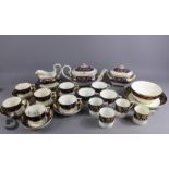 19th Century Cobalt and Gold Scroll Pattern Crown Derby Part Tea Set