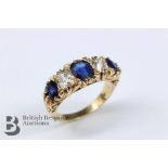 Antique 18ct Royal Blue Sapphire and Diamond Ring