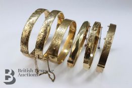 Six Rolled Gold Bangles