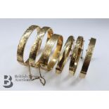 Six Rolled Gold Bangles