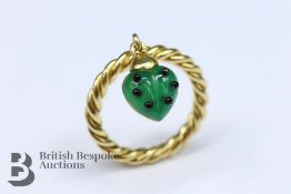 High Carat Yellow Gold and Jade Ring