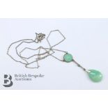 Art Deco Jade Drop Necklace