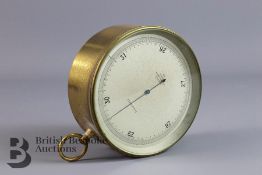 Brass Cased Aneroid Barometer