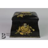 Chinese Black Lacquer Tea Caddy