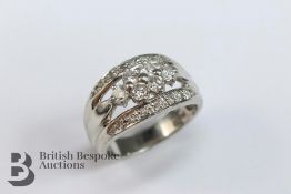 Platinum Set Diamond Halo Dress Ring