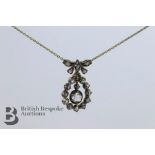 Victorian Precious Metal Diamond Pendant Necklace