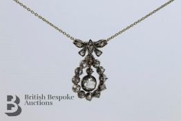 Victorian Precious Metal Diamond Pendant Necklace