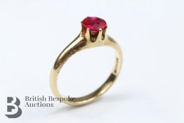 14ct Solitaire Ruby Ring