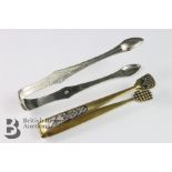 English and Russian Silver Sugar Tongs