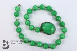 Antique Green Glass Choker