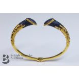 22ct Yellow Gold and Sapphire Torque Bangle