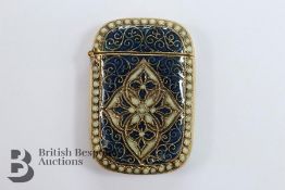 Brass and Enamel Vesta Case