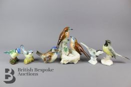 Six Porcelain Birds