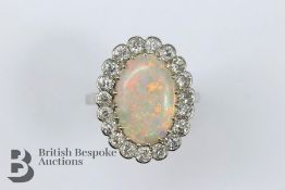 Stunning Antique Opal and Diamond Ring