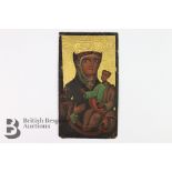 Painted Devotional Icon of the Black Madonna