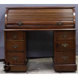 19th Century Mahogany Roll Top Desk