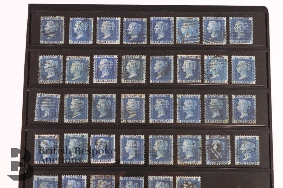 GB 2d Blues Plates 13, 14, 15 Lot - Image 2 of 3