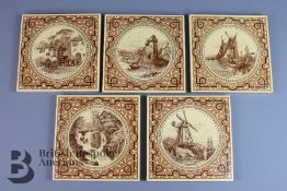 Five Minton Tiles