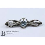 Art Deco Aquamarine and Diamond Brooch