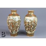 Pair of Meiji Period Kutani Ware Vases