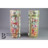 19th Century Cantonese Pillar Vases