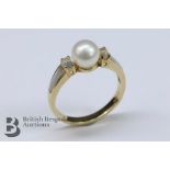 9ct Pearl and Moonstone Ring