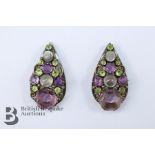 Pair of Art Deco Amethyst, Peridot and Moonstone Accessories