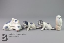 Four Royal Copenhagen Animal Figures