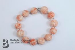 Chinese Coral Beaded Bracelet