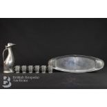 Kayserzinn Art Nouveau Pewter Decanter Set