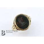 Gentleman's 14/15ct Gold and Bloodstone Seal Ring