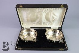 Pair of Silver Bon Bon Dishes in Box