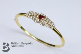 18ct Gold Purple Sapphire and Diamond Bracelet