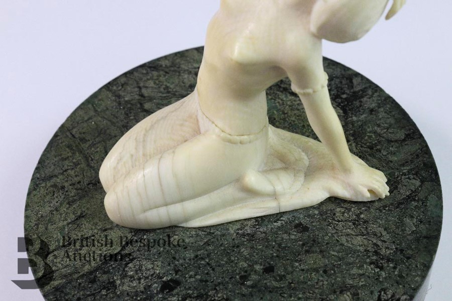 1920's Feminine Nude Female on Marble Plinth - Image 4 of 6