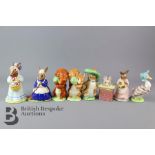 Three Royal Doulton Bunnykins and Five Beatrix Potter Models