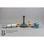 Oriental Vases, Tea Bowls and Lidded Tea Cup