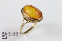 9ct Amber Ring