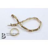 9ct Gold Tricolour Bamboo Bracelet