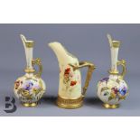 Pair of Royal Worcester Vases and Jug