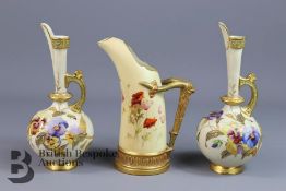 Pair of Royal Worcester Vases and Jug