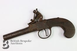 Antique Ward & Steele Flintlock Boxlock Pocket Pistol