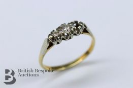 18ct Yellow Gold Platinum and Diamond Ring