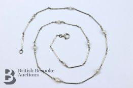 Precious Metal and Seed Pearl Necklace