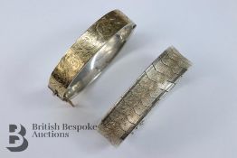 Vintage Silver Floral Bangle