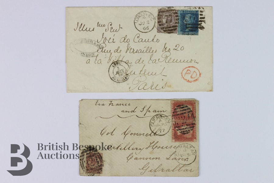 GB Scarce 1877 Guernsey to Gibraltar Cover etc