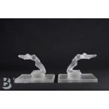 Pair Lalique Chrysis Mascot Bookends