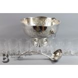 Silver Plated Punch Bowl and Ladle