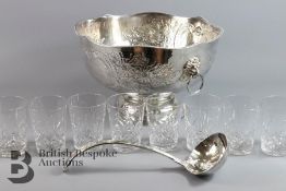 Silver Plated Punch Bowl and Ladle