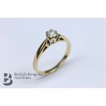 A 9ct Yellow Gold Single Stone Diamond Ring